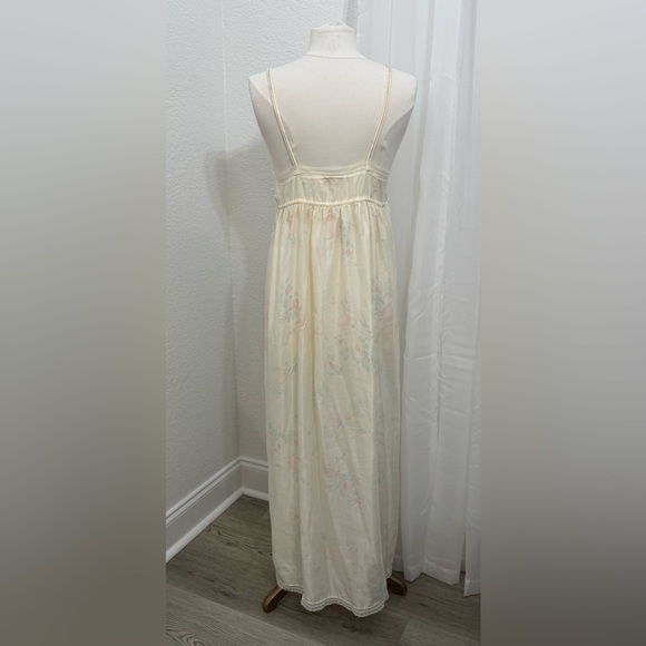 NEW Vintage Givenchy Intimates SILK Full Length Slit Nightgown Lace Trim Size L - Picture 10 of 11
